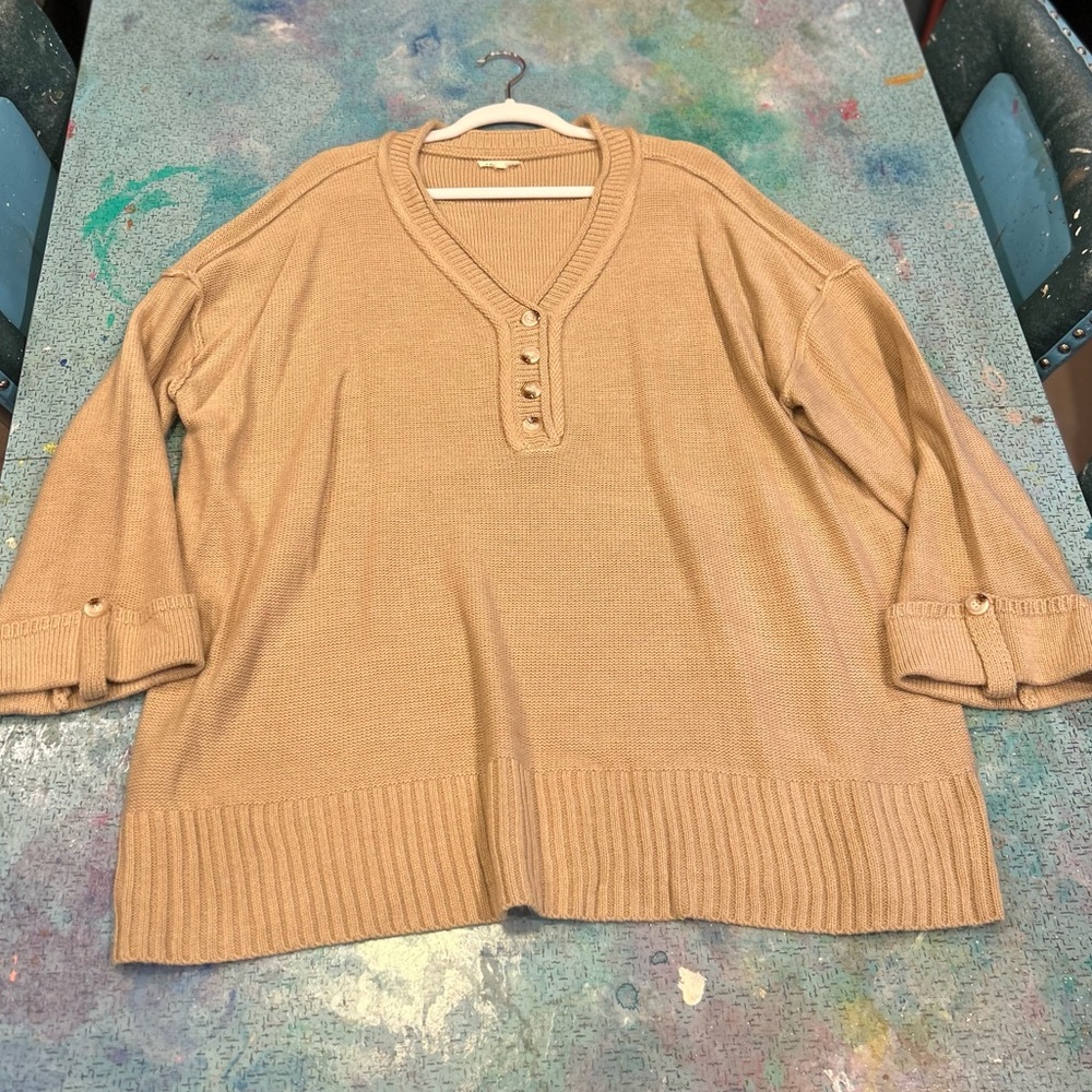 Soft Tan Casual Sweater